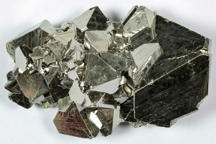 Gleaming Octahedral Pyrite Crystal Cluster - Peru #352309